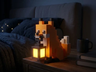 Нічник «Лисиця Minecraft з лампою»