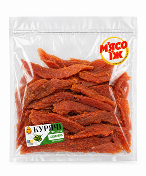 Курячі чипси "ХАБАНЕРО" 250 г, джеркі, снеки, закуски до пива ТМ МʼЯСО ЇЖ