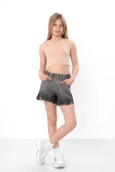 Дитячі шорти для дівчинки з кишенями NoBrand 92 Темно-сірий (p-19966-237734)