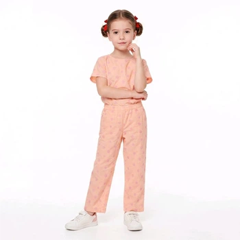 Штаны персикового цвета с цветочной вышивкой 122-128 см (7-8Y) George