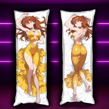 Дакимакура 150х50 см Аска Ленгли Евангелион Лэнгли Neon Genesis Evangelion Asuka Langley Подушка с наволочкой двусторонняя