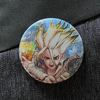 Значок аніме Лікар Стоун Dr. Stone, діаметр 58 мм, (ZNDRS 0009)