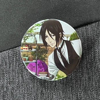Значок аниме Темный Дворецкий Black Butler, диаметр 58 мм (ZNBLB 0001)