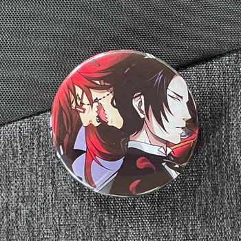 Значок аниме Темный Дворецкий Black Butler, диаметр 58 мм (ZNBLB 0006)