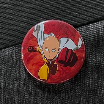 Значок аніме ВанПанчМен - One Punch Man, діаметр 58 мм, (ZNOPM 0013)
