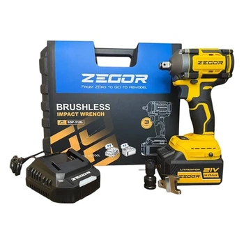Гайковерт ударный аккумуляторный Zegor SDP-21BL 21 В 500 Hm Комплект
