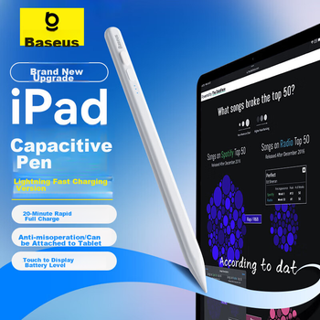 Емкостной стилус BASEUS для iPad, Apple Pencil [быстрая зарядка с подсветкой], совместим с сенсорными стилусами Pro/Air/Mini/iPad 11 2020/2021 годов выпуска, Apple Pencil второго поколения.