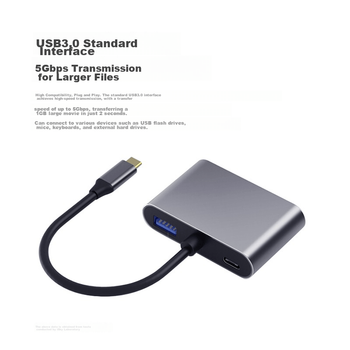 Док-станція розширення Isky Type-C, перетворювач USB-C на HDMI/VGA, 4K, для комп'ютерів Apple MacBook, розширює можливості iPad Pro, підключається до телевізора-проектора, адаптер для планшетів Huawei