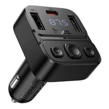 АЗП/ФМ Модулятор HOCO E87 Delta 35W(1A1C) car BT FM Black