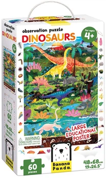 Puzzle Banana Panda Seek and See Dinosaurs z plakatem 60 elementów 49112 (5902983491125)