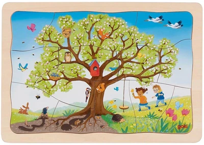 Пазл дерев’яний Goki My Apple Tree шаровий 47 елементів 57346 (4013594573467)