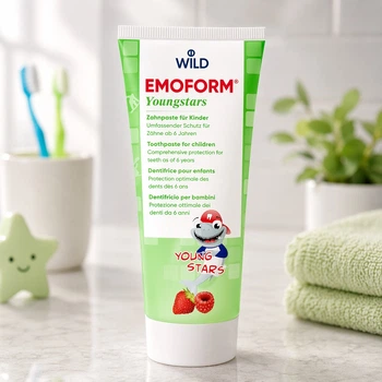 Детская зубная паста Wild EMOFORM Youngstars с фторидом олова 1000 ppm F-, фруктовый вкус (6–12 лет), 75 мл