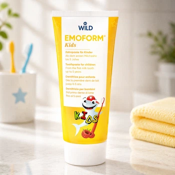 Детская зубная паста Wild EMOFORM Kids с фторидом олова 500 ppm F-, фруктовый вкус (0–5 лет), 75 мл | Комплексная защита первых зубов
