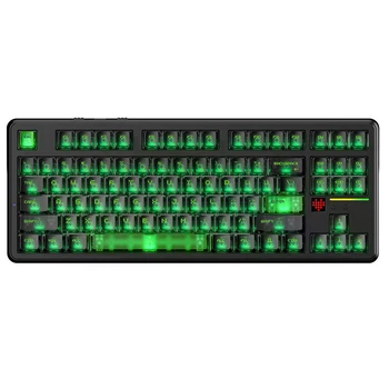 Механічна бездротова (Bluetooth + 2,4G) клавіатура з HOT SWAP Attack SHARK X87 ULTRA , 87 Key, 10 000mAh, 8K, RGB, Win/Mac OS, УКР/АНГЛ, Shadow Jade /Чорнозелена (X87ULTRASJ)