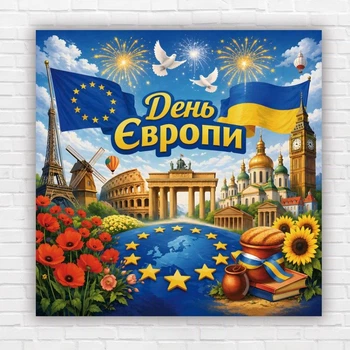 Паперовий плакат "День Європи" 100х100 см