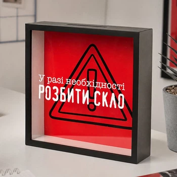 Дерев’яна скарбничка для грошей У разі необхідності розбити 22х22 см — прикольна скарбничка для накопичень