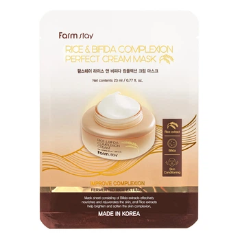 Тканинна маска з рисом і біфідобактеріями FarmStay Rice&Bifida Cream Mask, 1 шт.