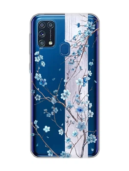 Прозорий чохол на Samsung Galaxy M31 Квітуча сакура (принт 422)
