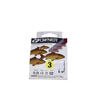 53808 - №3 Крючки "OWNER" RL-238 CARP (Sil) (JAPAN),RL-53808-03