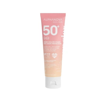 Сонцезахисний крем для обличчя SPF 50+ з посиленим захистом від UVA, ALPHANOVA Daily SUN, 50 мл (AN41)