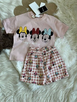 Дитячий літній комплект для дівчинки “Minnie Mood” 18-24 місяців, зріст 92 (футболка + шорти)