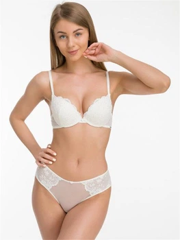 Комплект белья бюстгальтер push-up и трусики 9406 Balaloum молочный 85B/XL