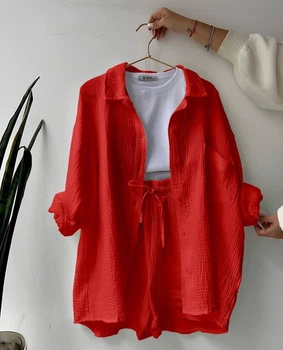 Женский костюм муслиновый красный 48-50 р852.9010