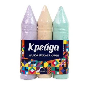 Набор мела "Карандаш", цветной, 15 см, 3 штуки