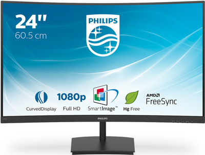 Монитор 24" Philips E Line 241E1SC/00 Full HD VA 75 Гц - Уценка