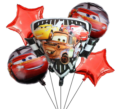 Набор фольгированных шариков "Тачки Маквин" – 5 шт декоративные для праздников