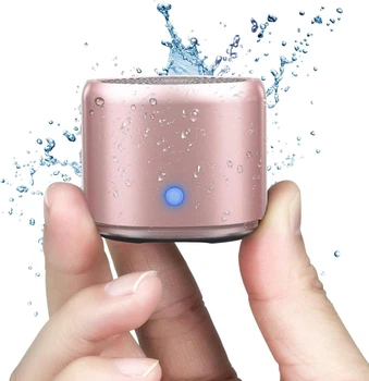 Портативная Bluetooth-колонка EWA A106 Pro — водонепроницаемая (IP67), с усиленным басом и чехлом, Rose Gold
