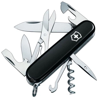 Ніж складаний, мультитул Victorinox Climber Ukraine (91мм, 14 функцій), чорно-червоний 1.3703.3.1