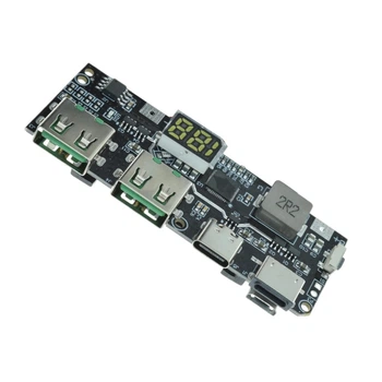 Плата повербанка 22.5W з цифровим індикатором, 5 портів, Type-C / Lightning / Micro-USB / 2xUSB-A, для 1S Li-ion 3.7V
