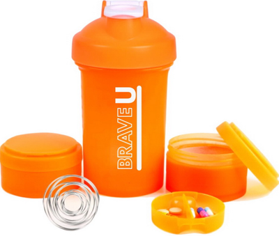 Шейкер Brave U Shaker 3 в 1 450 мл оранжевый