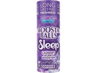 Парфумований кондиціонер для білизни в гранулах Swirl Boosta Balls Sleep з ароматом лаванди та ромашки.