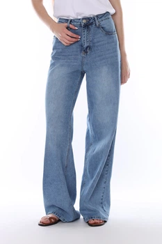 Джинсы wide leg женские XL цвет синий YUKI ЦБ-00290499
