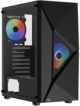 Корпус Aerocool Player-G-BK-v1 / Miditower / ATX / Glass / 2x120mm FRGB / Black