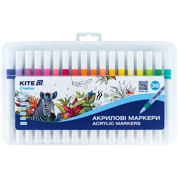 Маркеры акриловые Kite Creative K-1158, набор 36 шт.