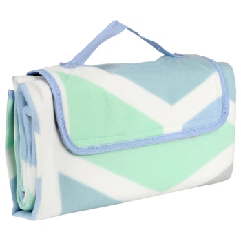 Коврик для пикника Picnic Mat флисовый водонепроницаемый 200 х 200 см (R42069-M) Голубой с зеленый