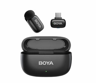 Петличний мікрофон 1 шт. BOYA mini 2 Type-C 2026 з зарядним кейсом, для iPhone и Android, беспроводной (50075)