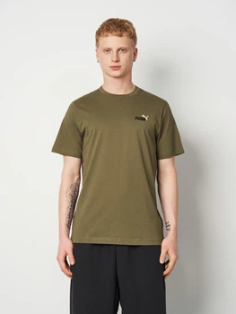 Футболка бавовняна довга чоловіча Puma Essentials Graphics 68471781 L Loden Green (4069161735424)