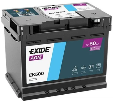 Акумулятор Exide AGM 50 Ah 12 В R EN570 207 х 175 х 190 мм (EK500)
