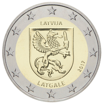 Монета 2 євро Історичні області Латвії - Латгалія UNC