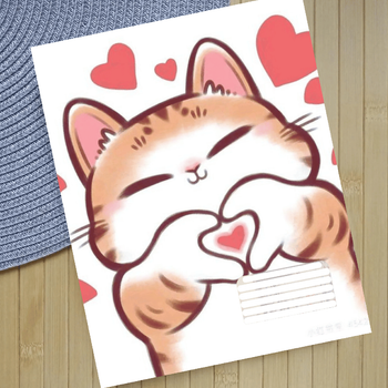 Тетрадь Котик Cat на скобе в клетку (28336)
