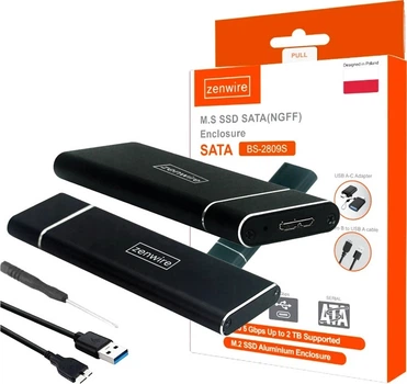 Kieszeń zewnętrzna Zenwire USB 3.0 NGFF m.2 SSD adapter m2 SATA housing (BS-2809S)