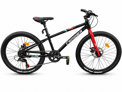 Велосипед горный 24" Crosser Super Light рама 11", 6 скоростей Shimano, алюминий, дисковые тормоза Черный