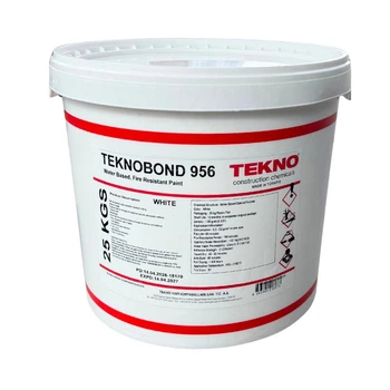 Вогнестійка фарба Teknobond 956 на водній основі для бетону та дерева, білий колір, 25 кг
