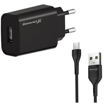 Зарядное устройство Grand-X Quick Charge QС3.0, + cable USB -> Type C 1m (CH-550TC)
