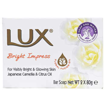 Мило тверде зволожуюче LUX sapone gr 80 bright impress bianco x2 bipack 2х80 г.
