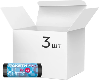 Упаковка пакетів для сміття Добра Господарочка 35 л по 30 шт 3 рулони Чорних (4820086521697)